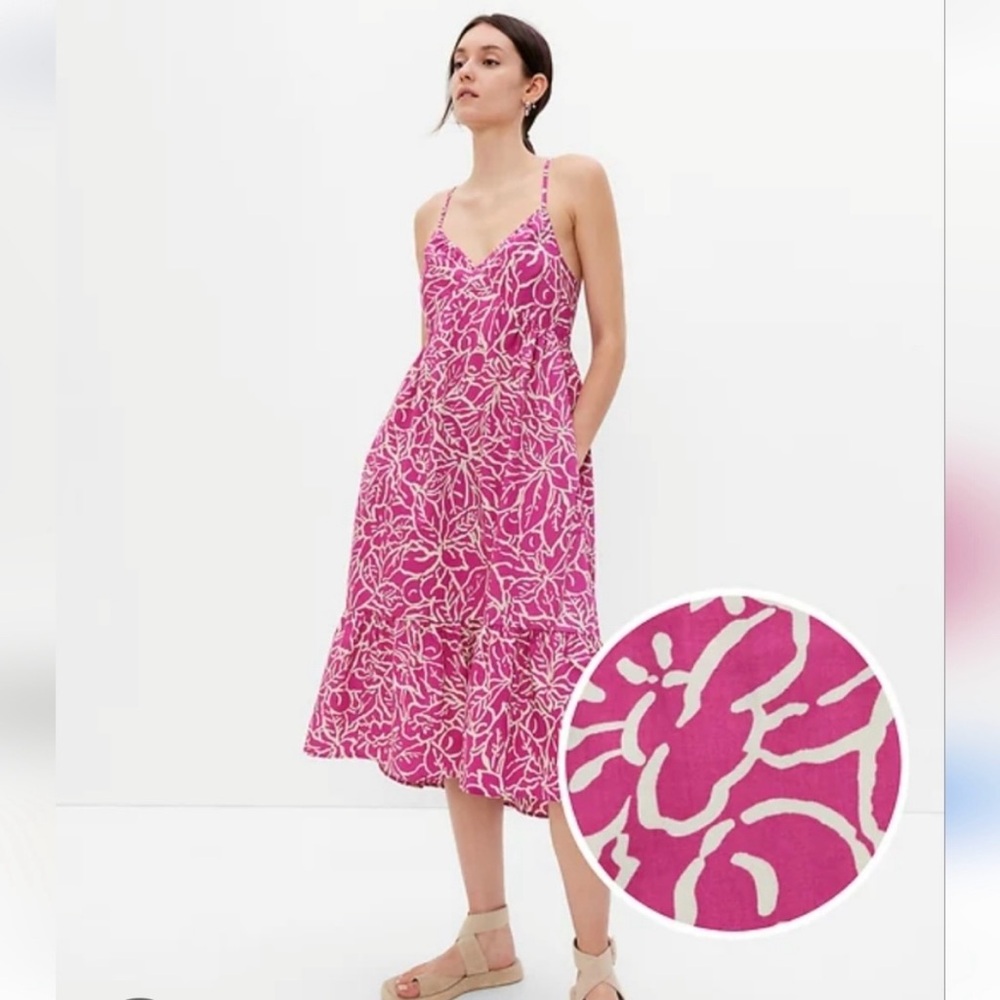 GAP DEEP V NECK CAMI MIDI DRESS 22” PTP